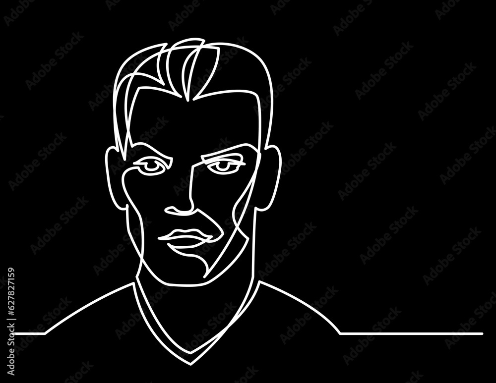 continuous line drawing vector illustration with FULLY EDITABLE STROKE of regular person diverse people user profile concept on black background continuous line drawing vector illustration with FULLY EDITABLE STROKE of regular person diverse people user profile concept on black background