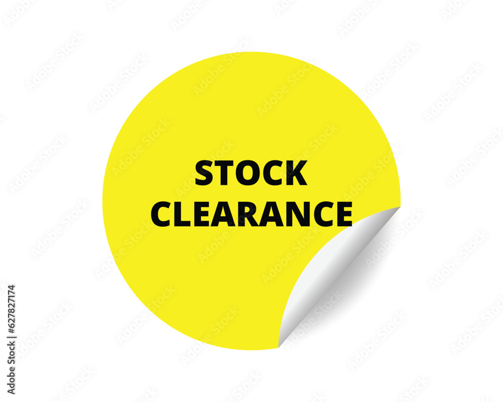 Stock clearance round sticker sign. Stock clearance circle sticker banner, badge symbol vector illustration. Stock clearance round sticker sign. Stock clearance circle sticker banner, badge symbol vector illustration.