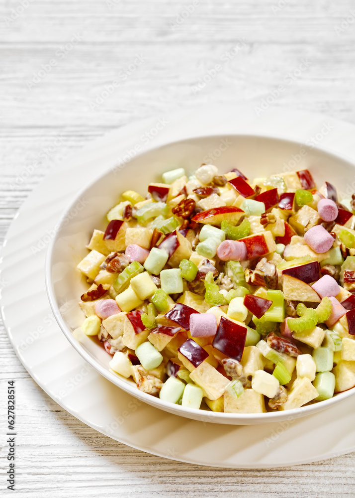 Sweet Apple Salad with celery, marshmallows, pecan Sweet Apple Salad with celery, marshmallows, pecan