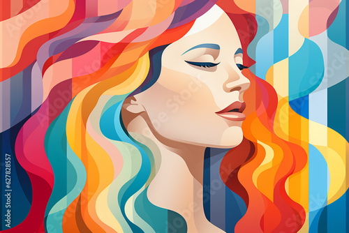 Colorful LGBTQ Woman Face Art: Celebrating Diversity and Identity 