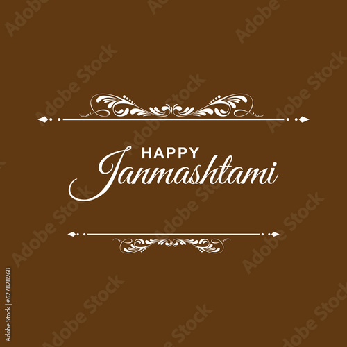Happy Janmashtami whishes vector, symmetric design ceremonial design