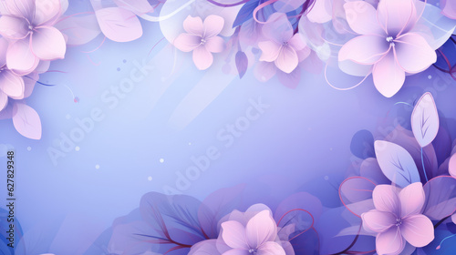 A colorful floral pattern on a blue and pink background