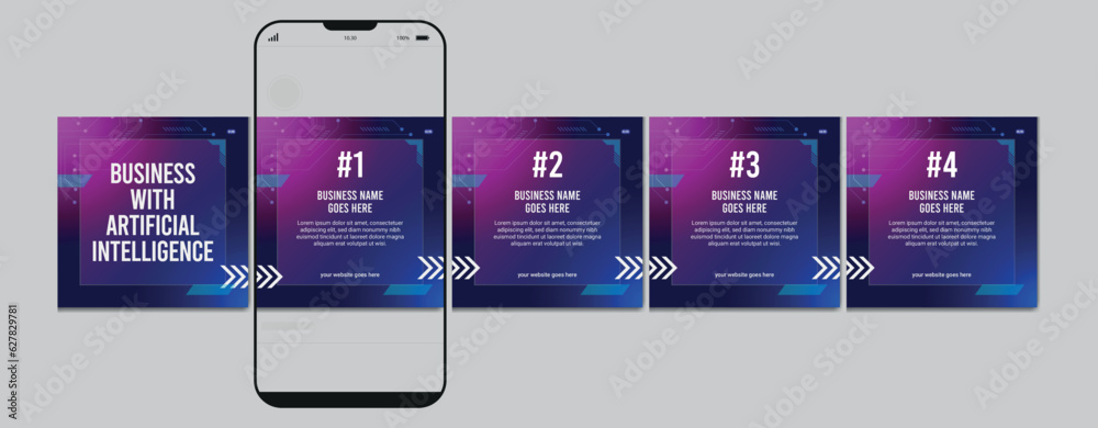 Set of Linkedin Carousel Post, editable social media Instagram carousel ...