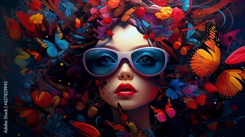 illustration, awesome images with bright bold colors to use as wallpapers, ai generative