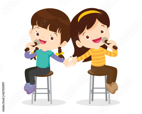 Music kids.Play music concept of music school