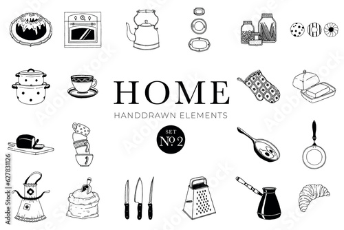 Home design elements, Home illustrations, Kitchenware stuff