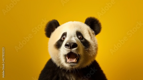 illustration, surprised panda, ai generative