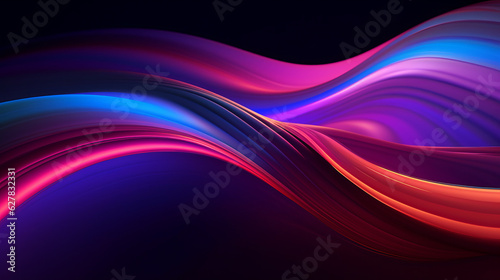 A vibrant and mesmerizing wave of colorful light on a dark background