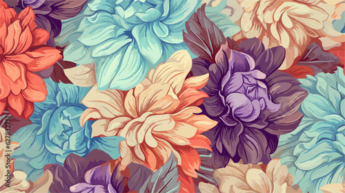 vector drawing flowers pastel colors