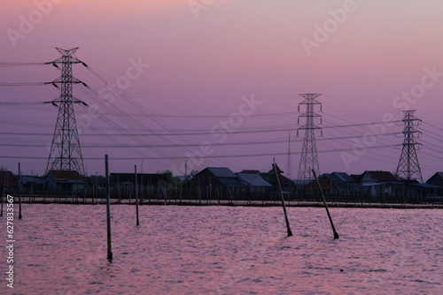 The Beautiful Sunset in the North of Central Java photo