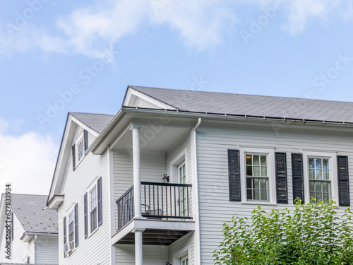 small deck with black railing