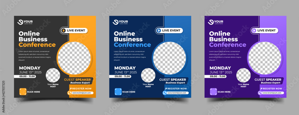 Social media post collection for webinar invitation Social media post collection for webinar invitation