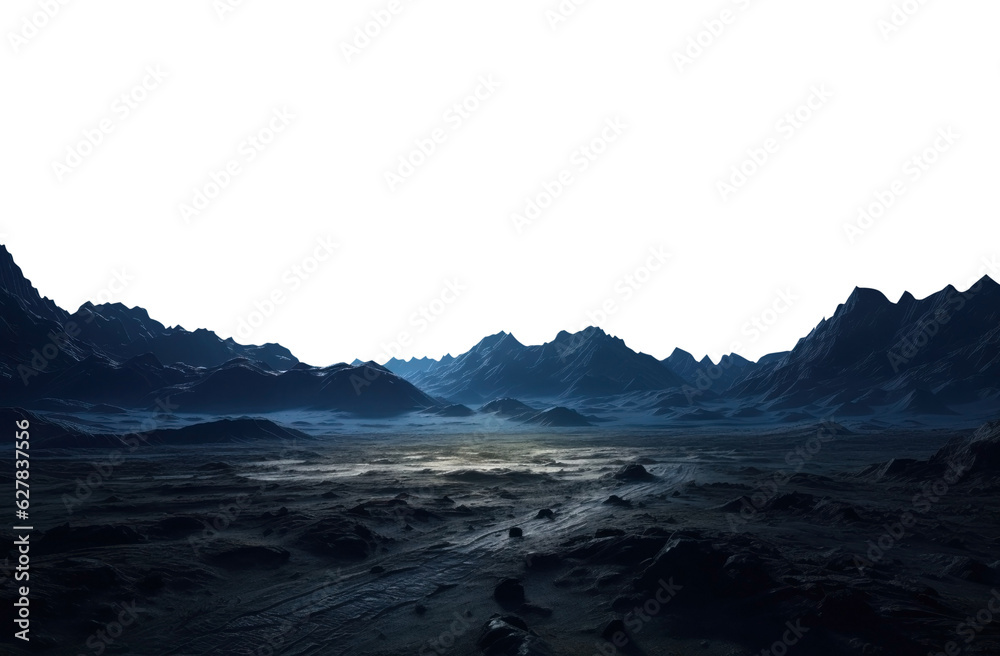 Obraz premium moon surface. Isolated transparent PNG. Alien landscape. desert landscape.