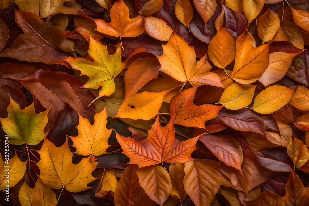 Colorful autumn leaves background pattern