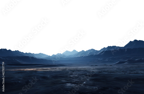 Photographie vast landscape with mountain range in the horizon