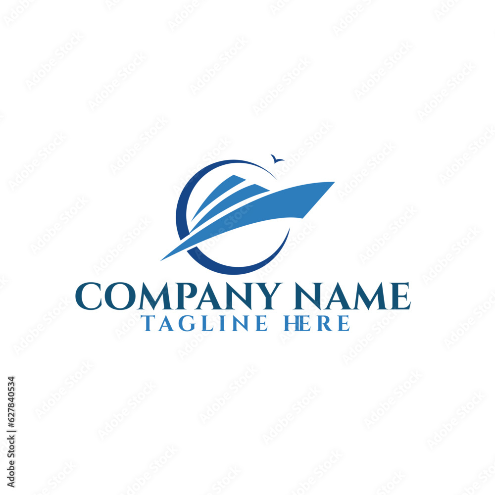 Fototapeta premium Sailing boat logo set. icon abstract vector template. 