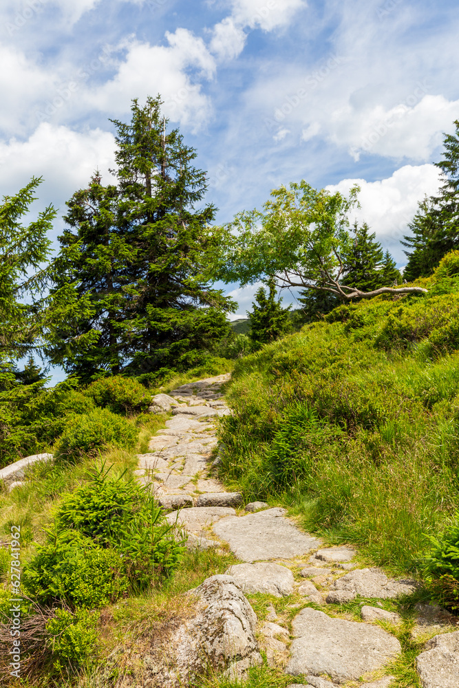 Mountain trail in the area of Snow Cauldrons in the Karkonosze Mountains Mountain trail in the area of Snow Cauldrons in the Karkonosze Mountains