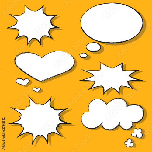 White speech bubbles collection in vector illustration