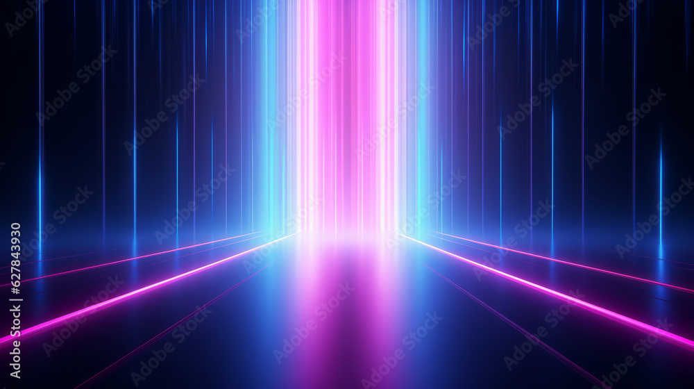 A vibrant abstract background illuminated by neon lights A vibrant abstract background illuminated by neon lights