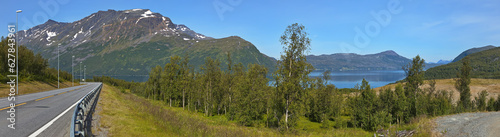 Landscape at the road E6 at Ravelsudet in Troms og Finnmark county, Norway, Europe 
