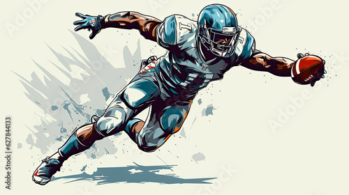 Sketch of a football player stretching the ball forward - Generative AI photo