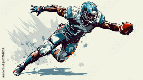 Sketch of a football player stretching the ball forward - Generative AI
