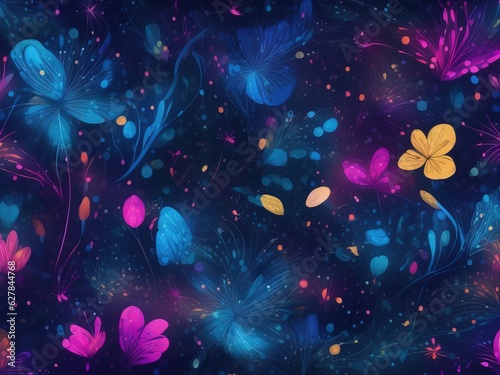 abstract background with colorful flowers