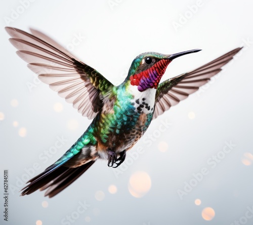 Flying hummingbird isolated