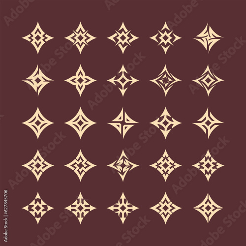 Stars Motif Ornament Bundle. Ornate element for design. Star stock (ID: 627845706)