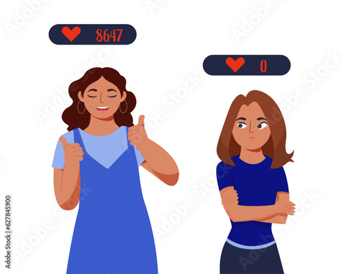 Popular vs unpopular in social media