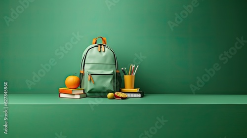 school bag with supplies