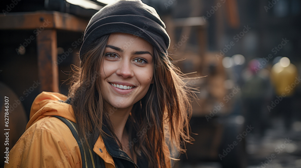 Young Confident Successful Woman in a Tough Male Profession Generative AI Digital Art illustration Wallpaper Journal KI Young Confident Successful Woman in a Tough Male Profession Generative AI Digital Art illustration Wallpaper Journal KI