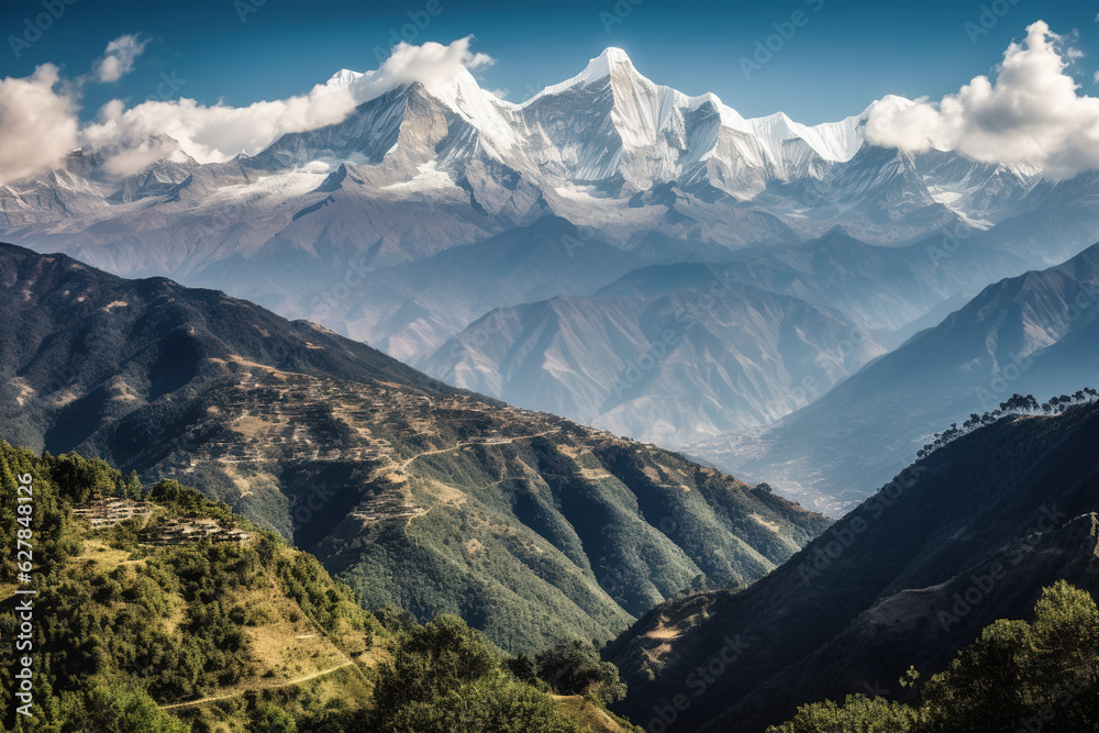 Nepal's Himalayas, mountains landscape