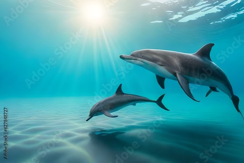 dolphins in the seagenerated by AI technology 
