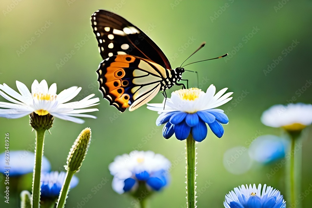 butterfly on a flowergenerated by AI technology 