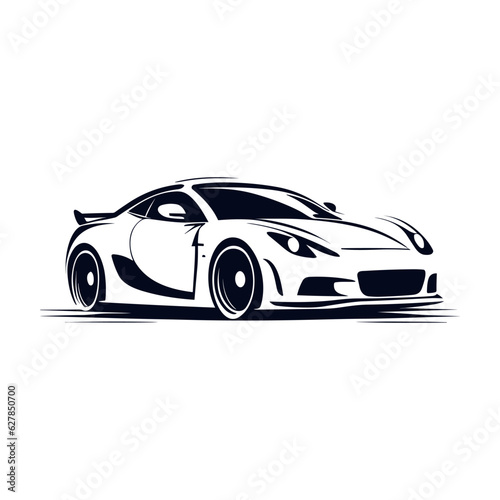 Sport car llogo design. Fast car silhouette icon.