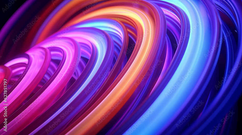 Fototapeta premium Neon colored wires in close-up view
