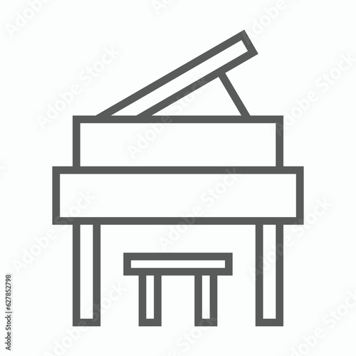 piano icon, keyboard vector, organ illustration