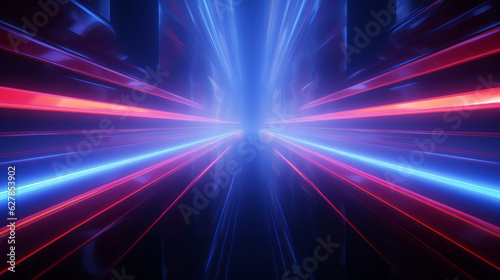An abstract background with vibrant blue and red lines