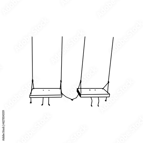 vector illustration doodle swing concept