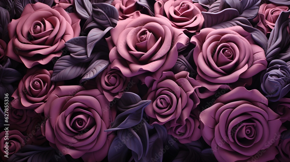 Obraz premium Purple flowers, generative ai
