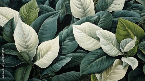 Wallpaper Mural Green leaves, generative ai Torontodigital.ca