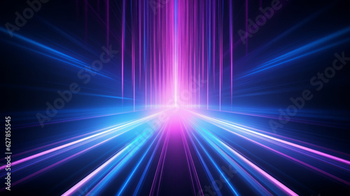 A vibrant abstract background with intersecting lines in shades of purple and blue