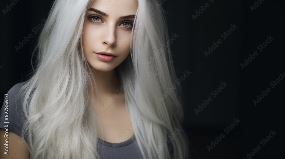 Photo of young beautiful woman with magnificent hair. fashion studio portrait Photo of young beautiful woman with magnificent hair. fashion studio portrait