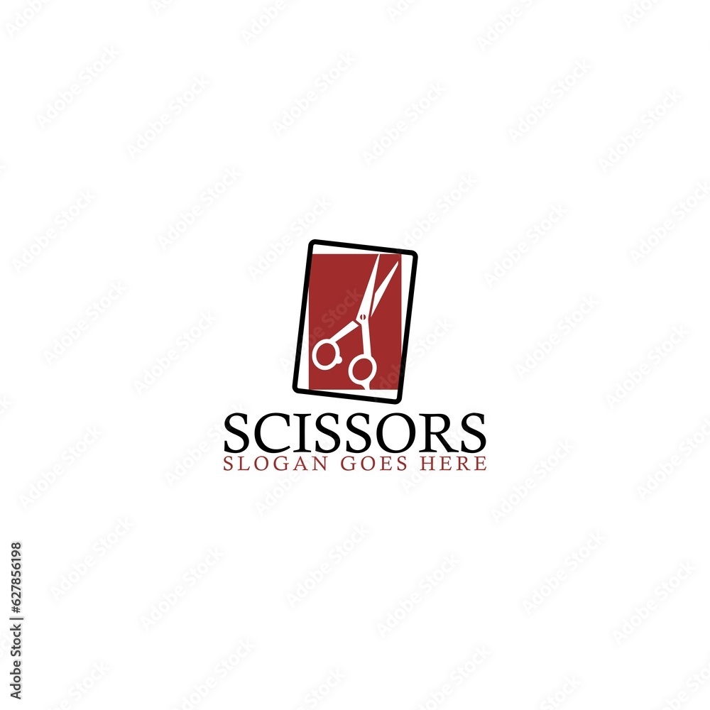 Scissors Logo Template isolated on white background Scissors Logo Template isolated on white background