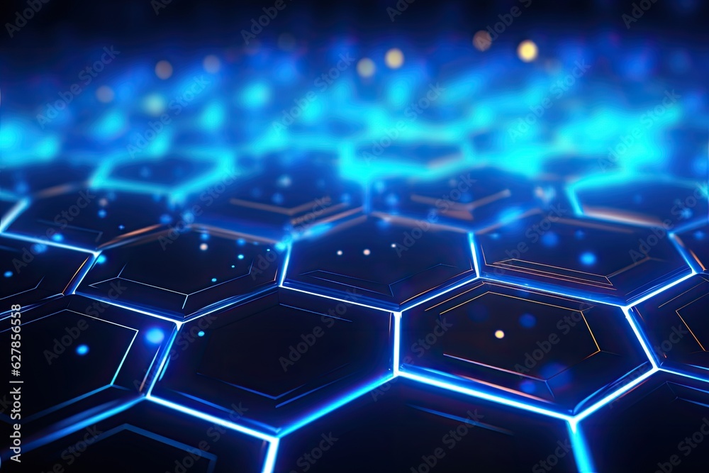 Abstract Technology Background With Hexagons 3d Rendering Toned Image Abstract Technology Background With Hexagons 3d Rendering Toned Image