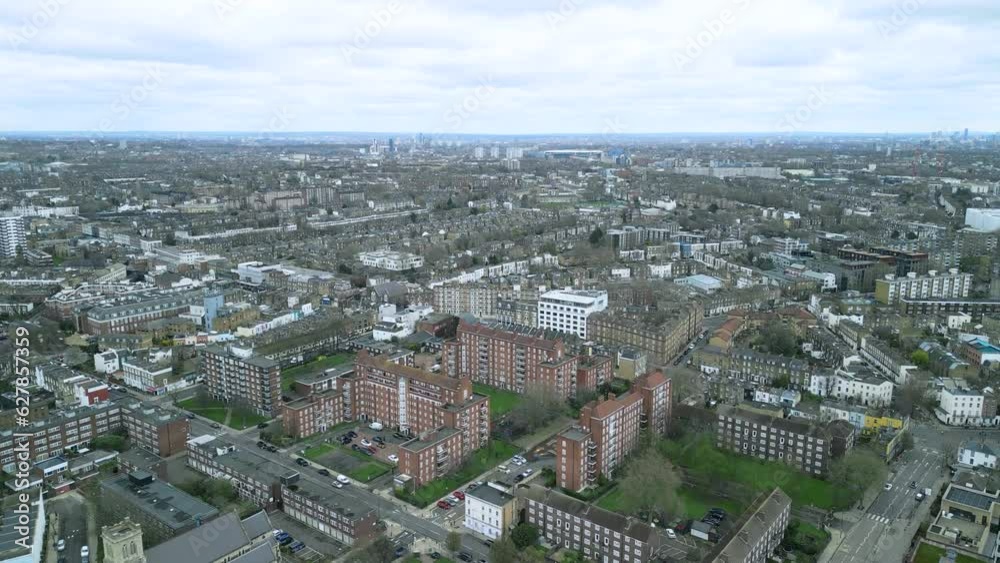 Camden residential area, Aerial fly over Drone. Camden residential area, Aerial fly over Drone.