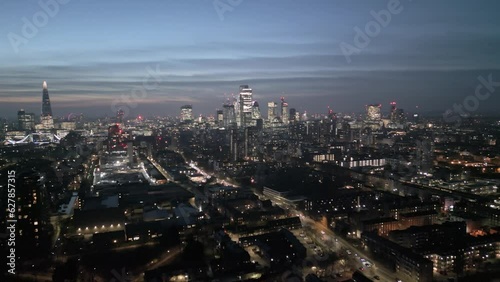 Wallpaper Mural London City Skyline at night Aerial shot. Torontodigital.ca