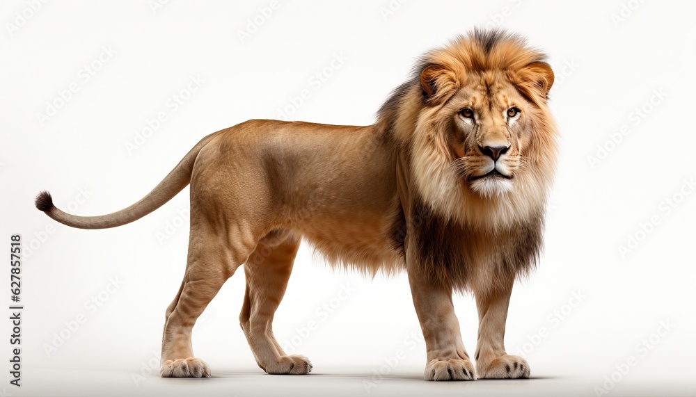 lion in front of white background