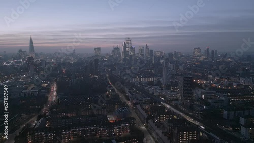 Wallpaper Mural London Skyline wapping area, Early Evening Drone Shot Cityscape Torontodigital.ca
